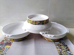 2025 nuovo arrivo piatto di Kifto cibo di <span class=keywords><strong>Taba</strong></span> etiope piatti e piatti con decalcomania bianca - Product Image 3