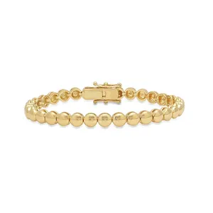 Gemnel 925 Sterling silver wholesale design fashion jewelry bezel tennis beads bracelet