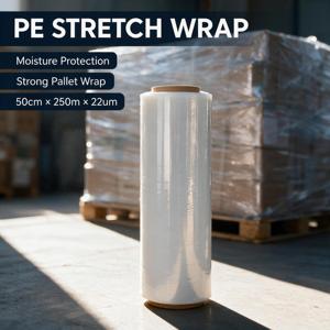 Película estirable Pudi PE de 50 cm x 250 m x 22 micras, a prueba de humedad, transparente, para embalaje de palés - Product Image 6