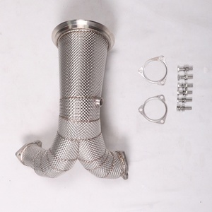 For Audi S4 S5 3.0T with Heat Shield Exhaust Downpipe 2019-2022 B9 Heat Shield Exhaust Downpipe Performance Exhaust Header - Product Image 2