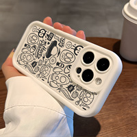 Emery Creative Anti-Dérapant Silicone TPU Téléphone étui pour iphone 15 Pro Max Drôle Graffiti Givré Conception Durable Mobile Téléphone Cas