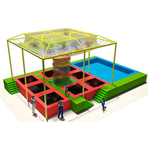 Aire de jeux pour enfants personnalisable, structure de jeu intérieure en corde tressée, arbre arc-en-ciel, <span class=keywords><strong>trampoline</strong></span> combiné, équipement de parc d'attractions - Product Image 1
