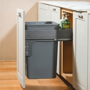 <span class=keywords><strong>Poubelle</strong></span> de <span class=keywords><strong>cuisine</strong></span> coulissante double intégrée de haute qualité au design moderne, en plastique écologique, à pression, pour <span class=keywords><strong>tiroir</strong></span> - Product Image 1