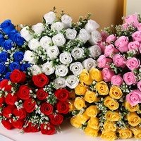 Großhandel Lebensechte 24-Köpfige Seidenrosen-Bouquets Künstliche Blumen für Hotel Hochzeit Tischdekoration Party Event Dekor