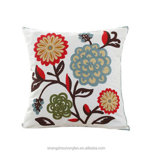 Housse de <span class=keywords><strong>coussin</strong></span> brodée en coton taies de <span class=keywords><strong>coussin</strong></span> carrées décoratives pour canapé-<span class=keywords><strong>lit</strong></span> et chaise à la maison 18x18 pouces - Product Image 4