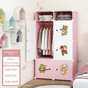 Armadio per Bambini, Guardaroba Assemblabile Semplice, Appendiabiti Minimalista Moderno, Arredamento Domestico Robusto e Durevole - Product Image 6