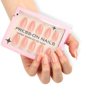 <span class=keywords><strong>Uñas</strong></span> Postizas Personalizadas de Gel Suave Importadas de Corea, GD50 de Alta Calidad, 30 Piezas, Forma Almendrada Corta, <span class=keywords><strong>Uñas</strong></span> de Presión - Product Image 2