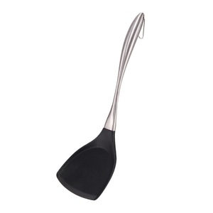 Stainless Steel Handle Silicone Kitchen Utensil Set 9 Piece Heat Resistant Spatula Ladle Strainer <b>Cooking</b> Tool Set - Product Image 3