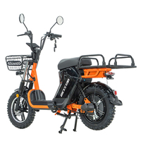 Scooter électrique de livraison de nourriture avec panier de chargement avant, porte-bagages arrière, pneus tout-terrain, frein à disque, scooter électrique de livraison, cyclomoteur électrique
