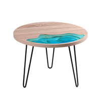 Table à manger époxy en bois massif Recina Epoxica Para Mesas Coffee Desk Top Gift Set avec peintures en résine époxy