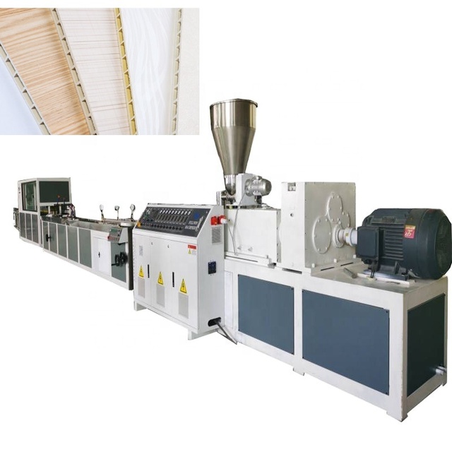 Automatic WPC PVC Wall Panel Board Sheet Profile Extrusion Production Line with Twin Screw Extruder Bearing & Motor