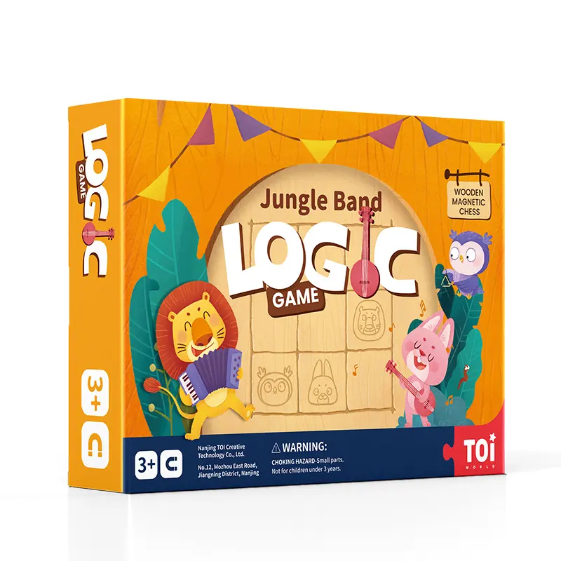 TOI Hot Selling Paper &Wood Material Colorful Jungle Band Logic Game for Kids 3+
