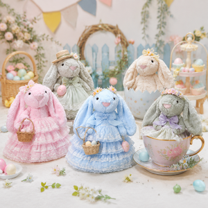 Peluche de lapin de Pâques de 25 cm, nouvelle, de haute qualité, mignonne, douce, en forme d'animal de dessin animé, avec de longues oreilles - Product Image 2
