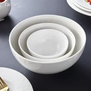 Restaurant Keramik White Plate Sets Bankettsaal Geschirr Geschirr Sets