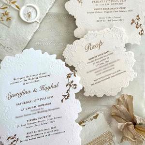 Luxury <b>Wedding</b> Invitations <b>Suite</b> with Fancy Paper and Film Lamination Embossing Wholesale Pricing for Event Businesses - Product Image 4