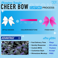 Noeud de cheerleading scintillant avec strass, élastique pour cheveux, logo personnalisé, accessoire brillant pour filles, danse, gymnastique