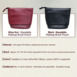 Sac de maquillage en cuir personnalisé de grande capacité, souple, portable, professionnel, organiseur de rangement pour maquilleurs, sac de voyage pour cosmétiques - Product Image 4