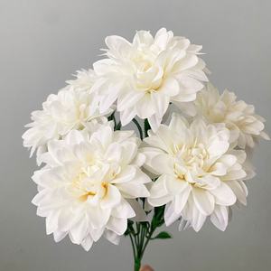 Flores Artificiales de Seda Transfronterizas, Ramo de Dalias Nórdicas Japonesas Retro Teñidas a Mano de 7 Cabezas, Decoración para el Hogar, Flor para Centros Comerciales - Product Image 2