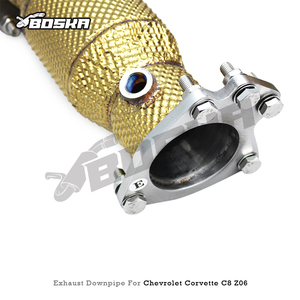 ท่อดาวน์ไปป์แบบกำหนดเอง High Flow Catted ขนาด 1.5 มม. สำหรับ Chevrolet CORVETTE C8 Z06 6.2L ปี 2019-2023 ยี่ห้อ BOSKA ผลิตจากสแตนเลส รับประกัน 3 ปี - Product Image 3