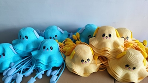 Trẻ Em Người Lớn Kích Thước Mùa Hè Bunny Tai Di Chuyển Vui Tai Thỏ Trẻ Em Rơm Mũ Trẻ Em Trẻ Em Xô Mũ Rơm - Product Image 2