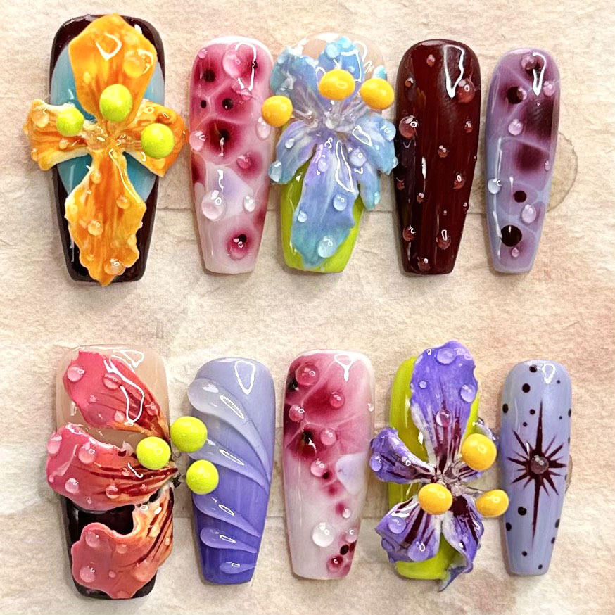 Sea Shell Acrylic Press on Nails Wholesale Price High Quality Soft Gel Press on Nails Reusable Artificial Fingernails 10pcs/box