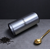 Boîte cylindrique en métal 50g 100g, boîtes à café vides de qualité alimentaire, boîte à thé ronde hermétique en métal pour l'emballage du thé en vrac