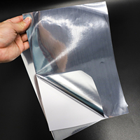 Venta al por mayor de pegatinas metálicas de aluminio imprimibles a prueba de agua 8,5 "x 11" A4 papel adhesivo PET de plata cepillada para impresora de inyección de tinta