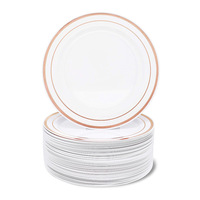 Ensemble de vaisselle en plastique assiette en plastique personnalisée utilisation fête de mariage ensemble de vaisselle en plastique de couleur personnalisée