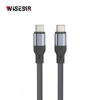WISESIR kabel pengisi daya Cepat tipe c, kabel PD 60W C ke C Premium 3.0 USB Tipe C 20V 3A untuk iphone 17 16 iPad