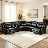 Canapé d'angle modulable en tissu en forme de L avec lumières LED et console, mobilier de maison de transition, ensemble de canapés d'angle
