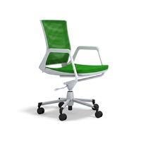 Chaise de bureau pivotante moderne à dossier mi-haut en maille, ergonomique, réglable en hauteur, avec dossier respirant, confortable pour le bureau à domicile
