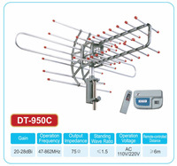 Xinxidi TV Infrarot-Fernbedienbare Rotierende Außenantenne DT-950C HDTV Digital ATSC DVBT/T2 ISDB-T 47-862MHz 20-28dBi AC 110V/220V