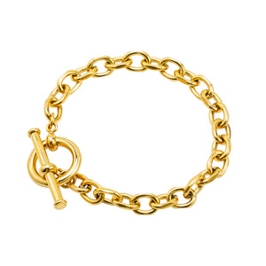 <b>Cross</b> <b>Chain</b> Gold Plated Ot Buckle Bracelet Unisex Fashion Jewelry Geometric Design - Product Image 5