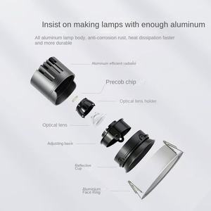 Plafonnier encastré LED COB moderne à intensité variable, projecteur 90 mm IP65 anti-éblouissement pour la maison et le bureau - Product Image 5