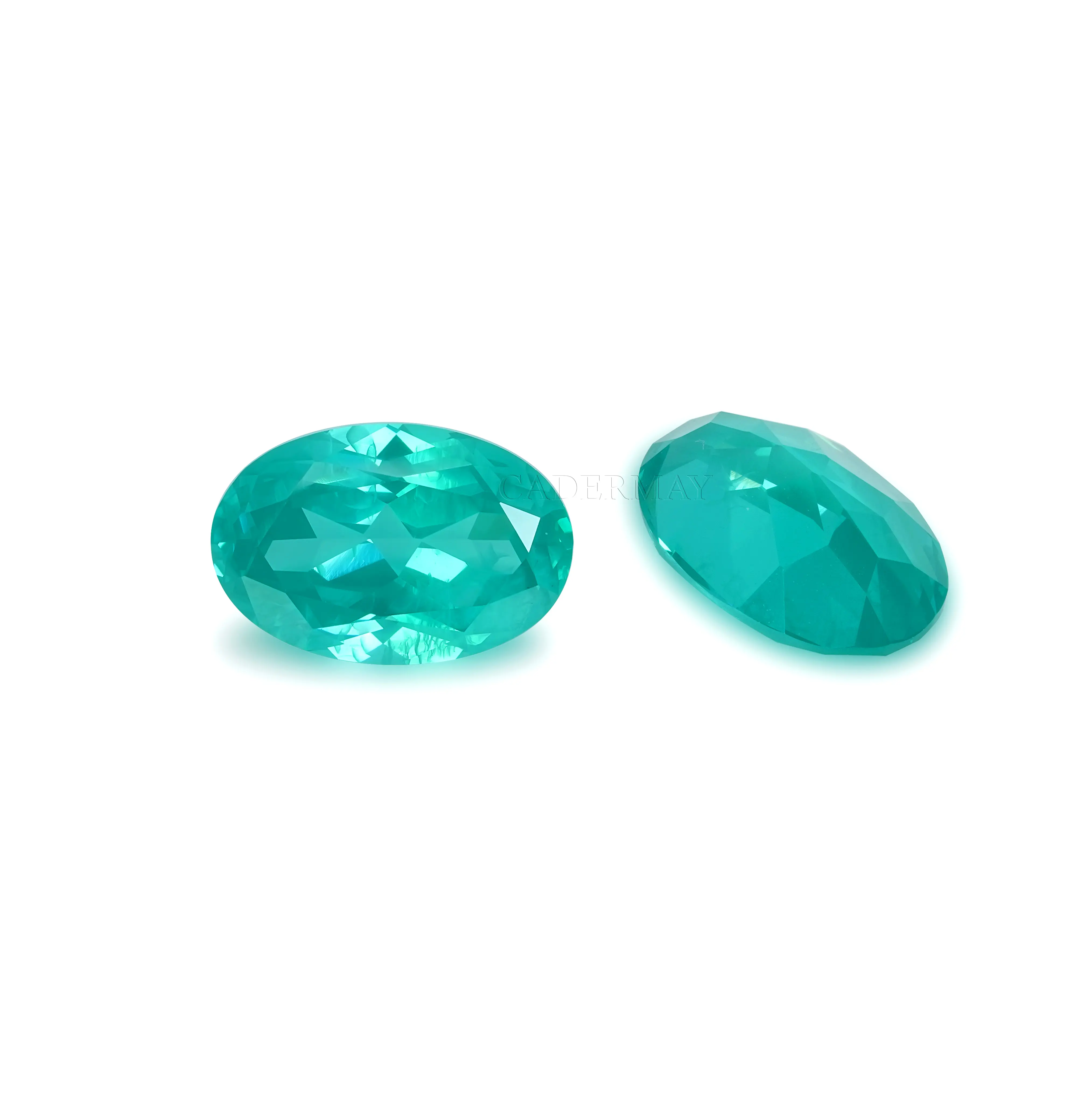 Chất lượng cao hình bầu dục Emerald tim vòng tổng hợp Paraiba yttrium nhôm Garnet Yag Loose đá với vùi và vết nứt