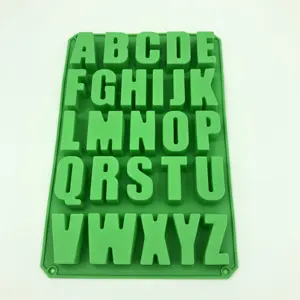 Baking pastry making 26 English Letters Silicone Square Molds Food Grade Silicone Biscuit Cookie Chocolate Mold