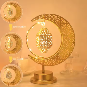 La nuova luna di ferro a LED e la luce di una luce rotante atmosfera mediorientale tavolo decorativo e lampada a forma di figura - Product Image 6