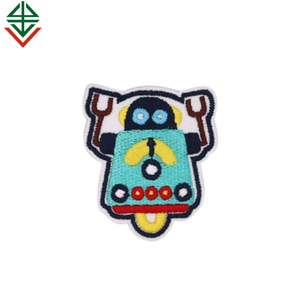 Bel ferro su ricamo cartone animato <span class=keywords><strong>Mr</strong></span> Robot toppe ragazzo felpa con cappuccio Robot ricamo toppe per borse - Product Image 4