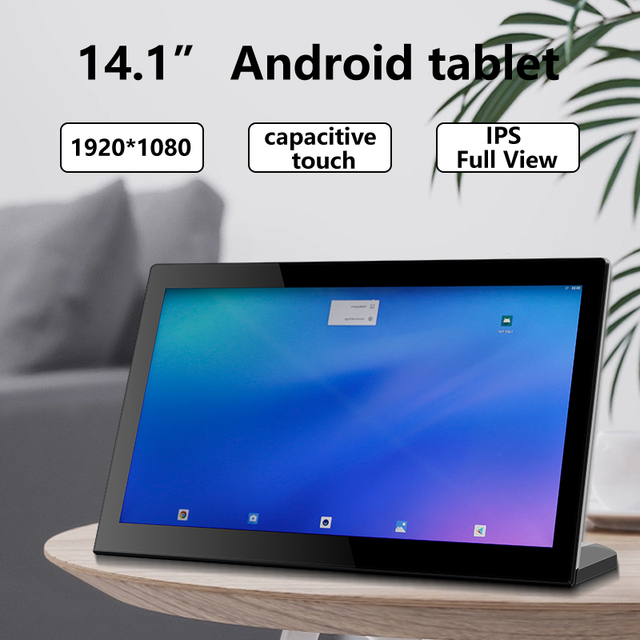 Advertising L Shaped Desktop Tablet 14 Inch RK3568 2+16GB OS11/13 IPS Panel NFC POE Large Touch Screen Android Tablet