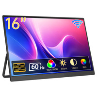 Ecran portable sans fil Eimio OEM ODM de 16 pouces avec batterie intégrée pour la mise en miroir du téléphone et de l'ordinateur portable