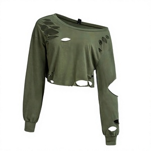 Made In High Quality Women <b>Distressed</b> Crop <b>Top</b> Light Weight Women Crop <b>Top</b> Pakistan Made Women <b>Distressed</b> Crop <b>Top</b> - Product Image 1