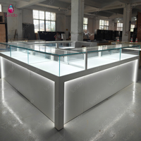 Vitrine de présentation de bijoux de luxe Sundo, blanche, sans cadre, en verre, avec tiroir verrouillable, pour magasin de bijoux, fabricant de vente au détail
