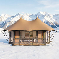 Tentes de glamping pour resorts, maisons préfabriquées en acier, tente de lodge hôtelier familial avec salle de bain, maison conteneur préfabriquée, module de logement