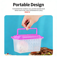 Boîte de transport transparente pour petits animaux, cage portable pour hamster et tortue, boîte de transport mini incassable pour l'élevage à domicile et en extérieur