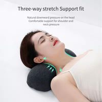 Oreiller cervical portable en mousse à mémoire de forme avec soutien de la colonne vertébrale, récupération lente, massage élastique, traction pour le sommeil et positionneur de nuque