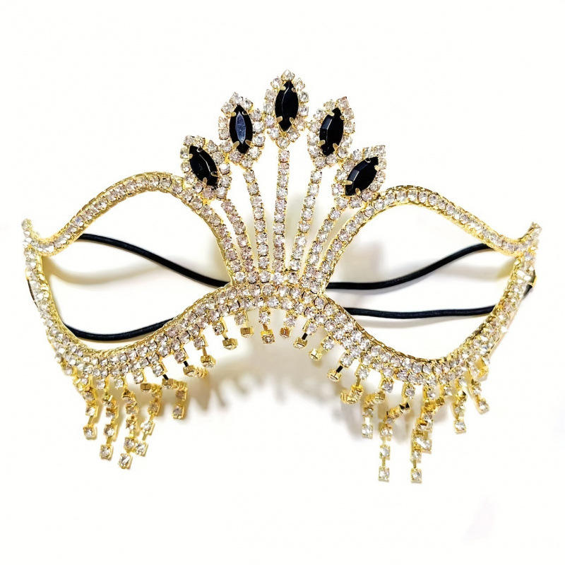 2026 New Elegant Rhinestone Women's Half Face Mask Elastic