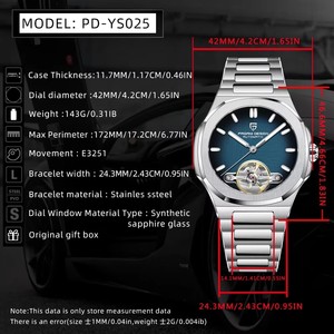 Montre mécanique automatique pour homme avec tourbillon, acier inoxydable, verre saphir, cadran lumineux, étanche 10 bars, luxe, sport, 2026 - Product Image 6