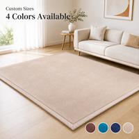 Tapis de sol moderne carré en polaire corail PET, épaisseur 3 cm, antidérapant, durable, écologique, pour la maison