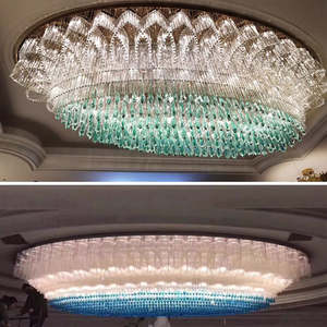 Décoration de luxe personnalisée Luminaire de grand lustre en verre cristal pour hall d'hôtel Banquet de mariage - Product Image 5