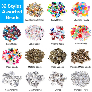 Kit de matériaux de bijouterie INTODIY 2062 pièces, accessoires de pince, ensemble complet, perles de verre colorées créatives, outils de fabrication faits à la main, boîte - Product Image 3